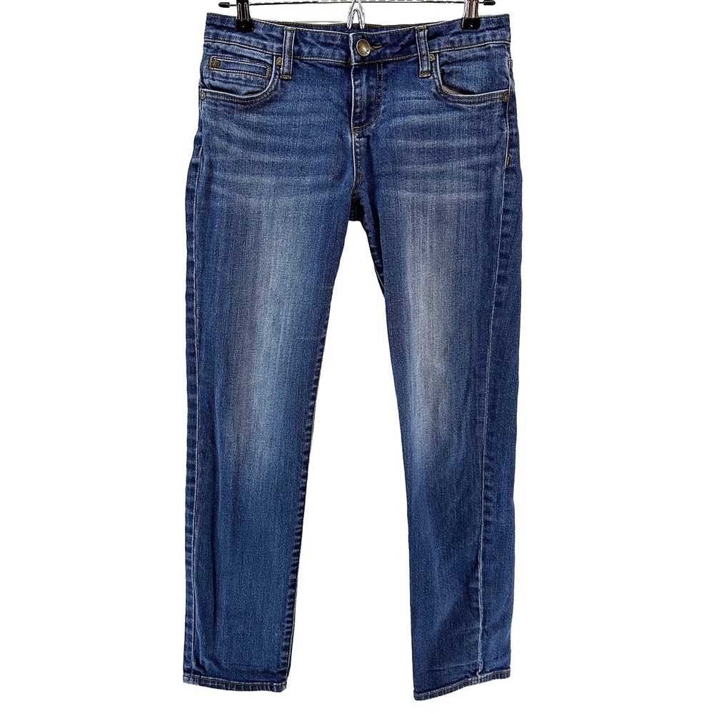 KUT FROM THE KLOTH Women's Slim Leg Low Rise Jeans • 4 • medium wash blue
